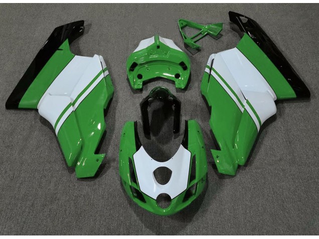 2003-2004 Gloss Green & White Ducati 749 999 Motorcycle Fairings