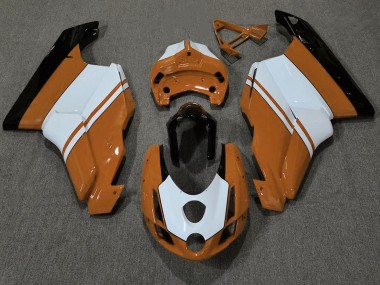 2003-2004 Gloss Orange & White Ducati 749 999 Motorcycle Fairings