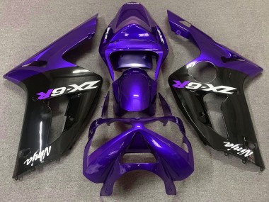 2003-2004 Gloss Purple and Black ZX6R Motorcycle Fairings
