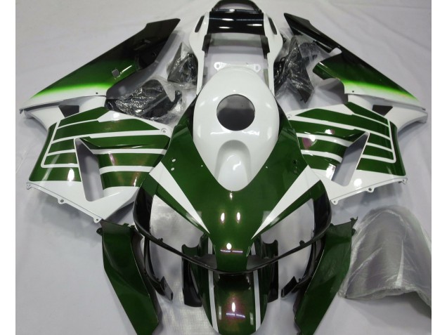 2003-2004 Gloss White & Green Fade CBR600RR Motorcycle Fairings