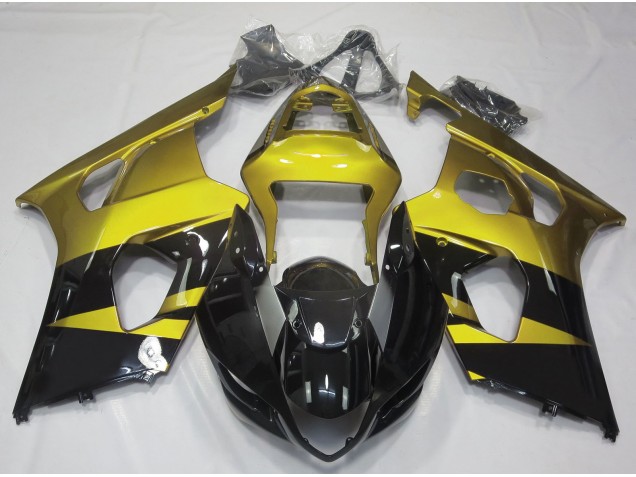 2003-2004 Gloss Yellow & Black GSXR 1000 Motorcycle Fairings