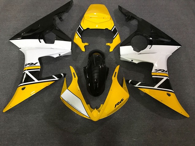 2003-2004 Gloss Yellow & White R6 Motorcycle Fairings