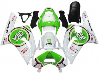 2003-2004 Green Lucky Strike Gloss ZX6R Motorcycle Fairings