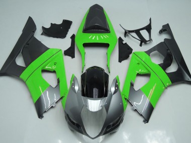 2003-2004 Green Silver and Black GSXR 1000 Motorcycle Fairings