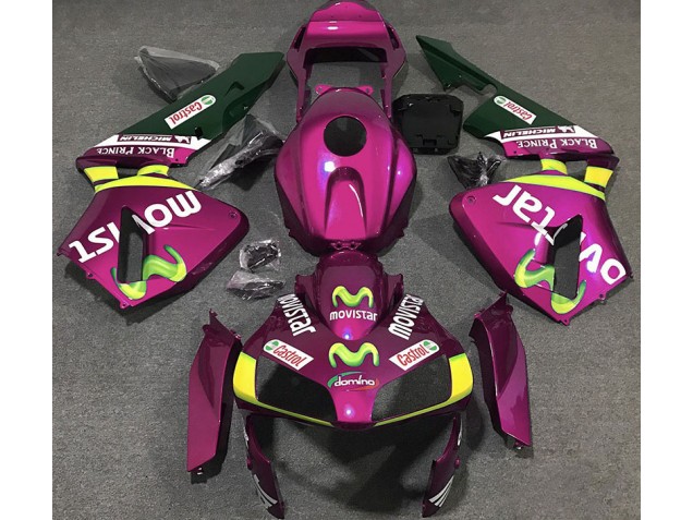 2003-2004 Hot Pink Movistar CBR600RR Motorcycle Fairings