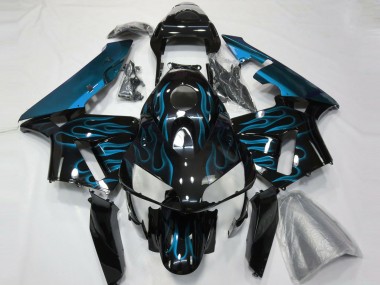 2003-2004 Light Blue Flames CBR600RR Motorcycle Fairings