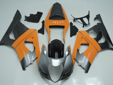 2003-2004 Light Orange Silver and Black GSXR 1000 Motorcycle Fairings