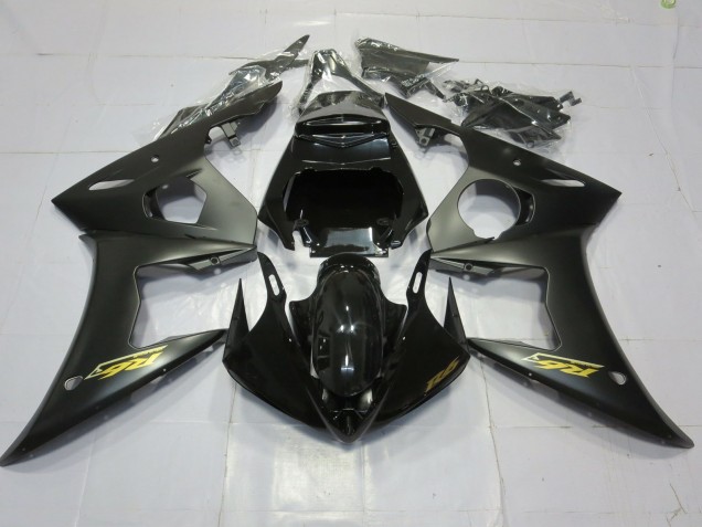 2003-2004 Matte Black Gold R6 Motorcycle Fairings