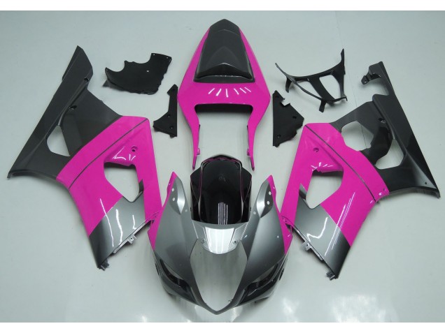 2003-2004 Pink Silver and Black GSXR 1000 Motorcycle Fairings