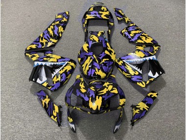 2003-2004 Purple and Yellow Camo CBR600RR Motorcycle Fairings