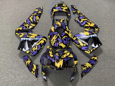 2003-2004 Purple and Yellow Camo CBR600RR Motorcycle Fairings