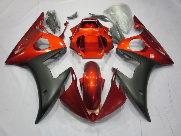 2003-2004 Red / Orange Matte R6 Motorcycle Fairings