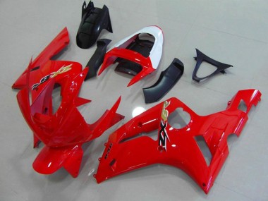2003-2004 Red and White ZX6R Motorcycle Fairings