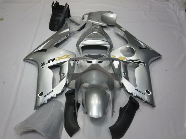 2003-2004 Silver OEM Style ZX6R Motorcycle Fairings