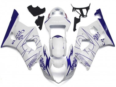 2003-2004 White Corona Custom Style GSXR 1000 Motorcycle Fairings