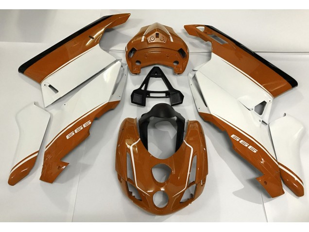 2003-2004 White Orange and Black Ducati 749 999 Motorcycle Fairings