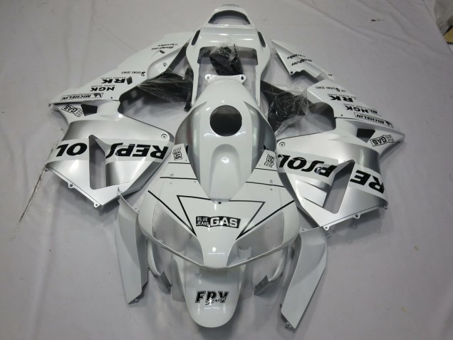 2003-2004 White Silver Repsol CBR600RR Motorcycle Fairings