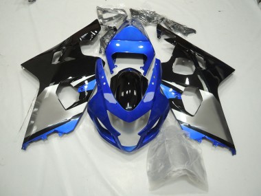 2004-2005 Blue Black and Silver GSXR 600-750 Motorcycle Fairings