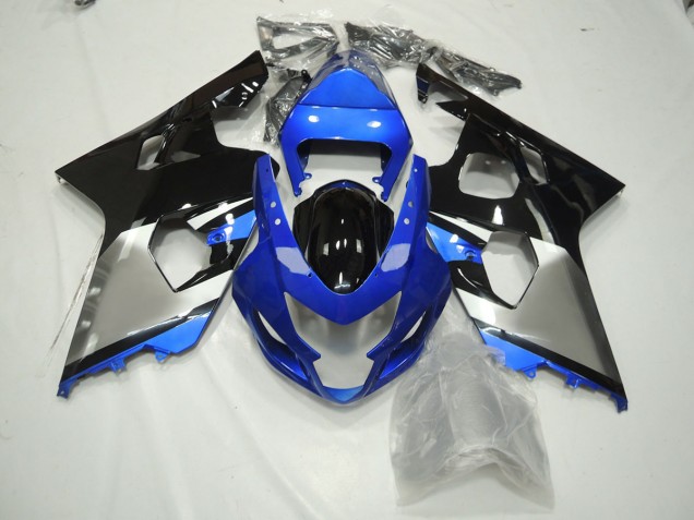 2004-2005 Blue Black and Silver GSXR 600-750 Motorcycle Fairings