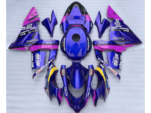 2004-2005 Blue and Pink Trickstar ZX10R Motorcycle Fairings