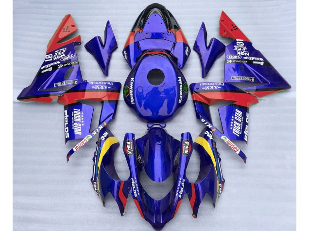 2004-2005 Blue and Red Trickstar ZX10R Motorcycle Fairings