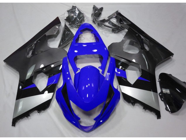 2004-2005 Blue and Silver GSXR 600-750 Motorcycle Fairings