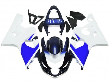 2004-2005 Bright White and Blue GSXR 600-750 Motorcycle Fairings