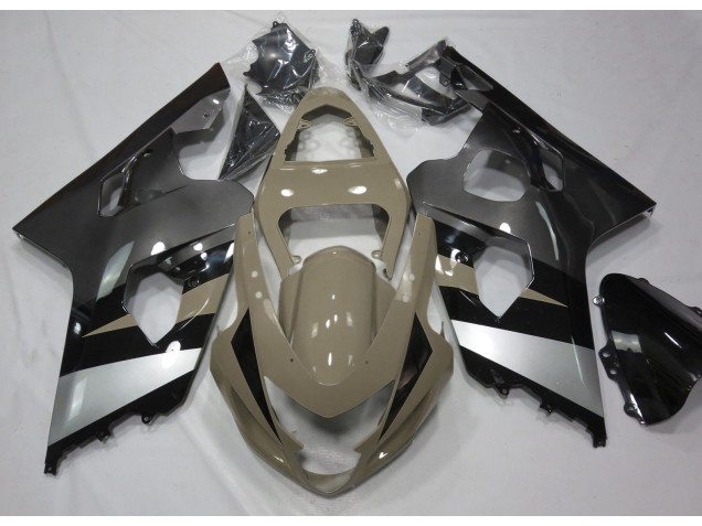 2004-2005 Desert Tan and Silver GSXR 600-750 Motorcycle Fairings