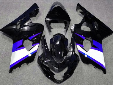 2004-2005 Gloss Black & Blue GSXR 600-750 Motorcycle Fairings
