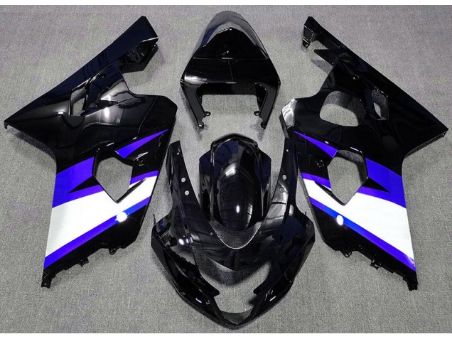 2004-2005 Gloss Black & Blue GSXR 600-750 Motorcycle Fairings