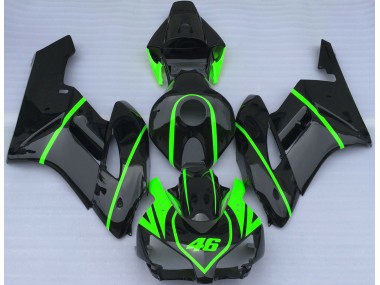 2004-2005 Gloss Black & High Viz Green CBR1000RR Motorcycle Fairings