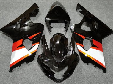 2004-2005 Gloss Black & Orange GSXR 600-750 Motorcycle Fairings
