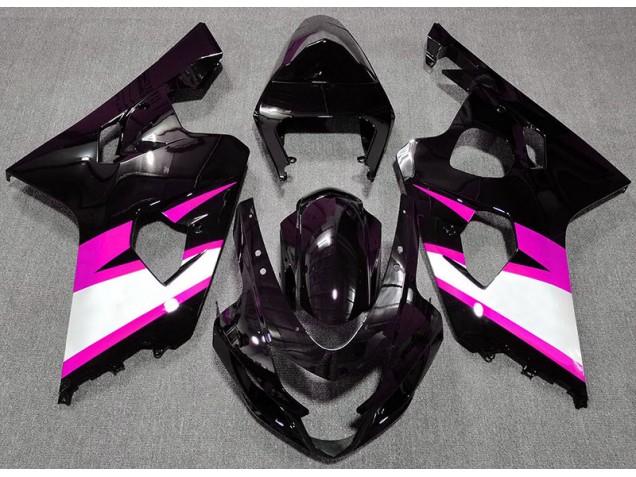 2004-2005 Gloss Black & Pink GSXR 600-750 Motorcycle Fairings