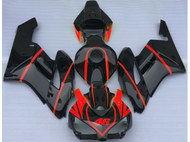 2004-2005 Gloss Black & Red CBR1000RR Motorcycle Fairings
