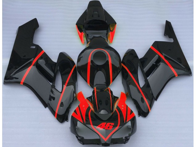 2004-2005 Gloss Black & Red CBR1000RR Motorcycle Fairings