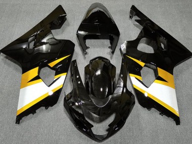 2004-2005 Gloss Black & Yellow GSXR 600-750 Motorcycle Fairings