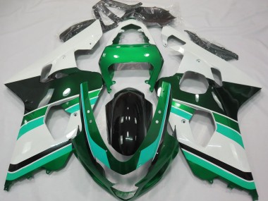 2004-2005 Gloss Green & Green GSXR 600-750 Motorcycle Fairings