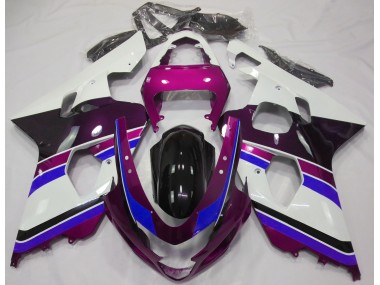 2004-2005 Gloss Pink and Blue GSXR 600-750 Motorcycle Fairings