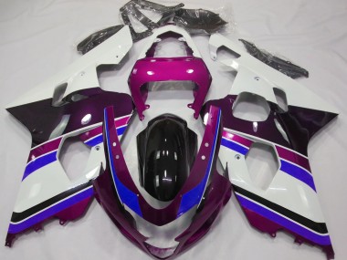 2004-2005 Gloss Pink and Blue GSXR 600-750 Motorcycle Fairings
