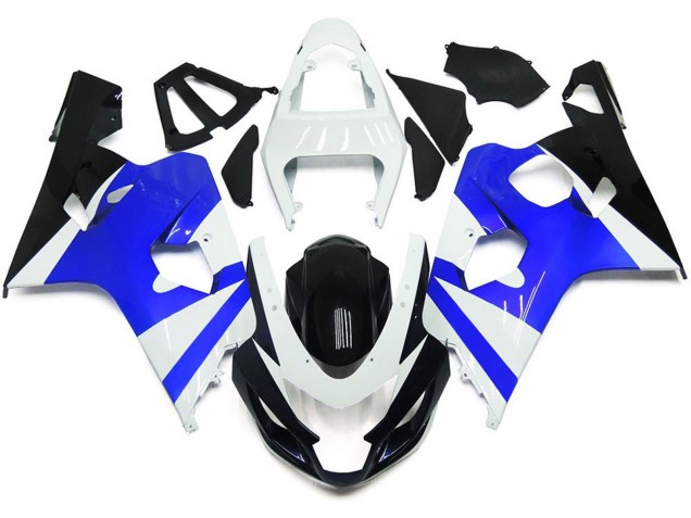 2004-2005 Gloss White and Gloss Blue GSXR 600-750 Motorcycle Fairings