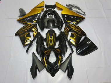 2004-2005 Gold Flame ZX10R Motorcycle Fairings