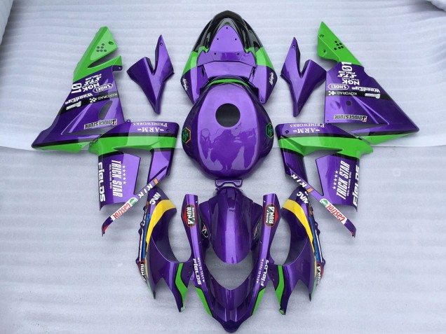 2004-2005 Green Purple Trick Star ZX10R Motorcycle Fairings