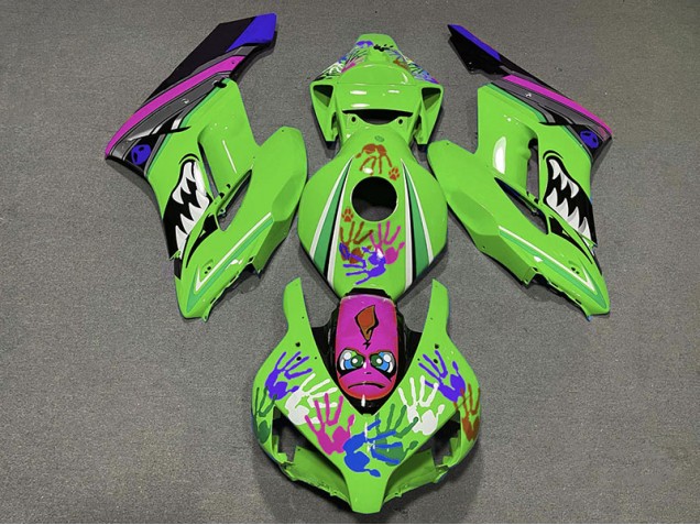 2004-2005 Green and Purple Shark CBR1000RR Motorcycle Fairings