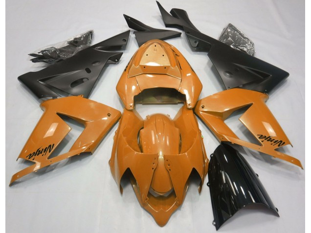 2004-2005 Pearl Orange & Black ZX10R Motorcycle Fairings
