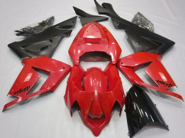 2004-2005 Pearl Red & Black ZX10R Motorcycle Fairings