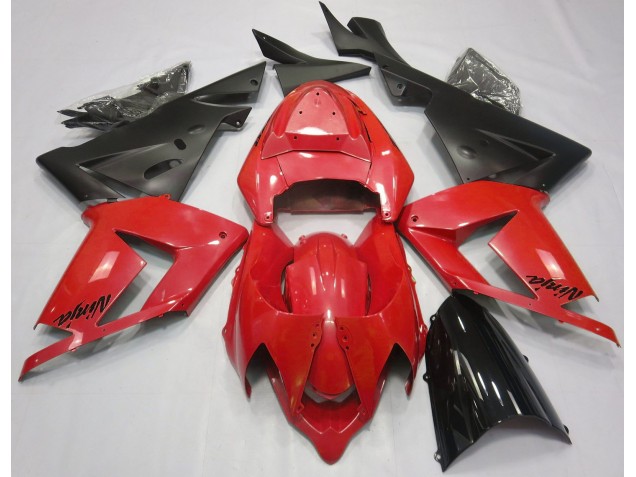 2004-2005 Pearl Red & Black ZX10R Motorcycle Fairings