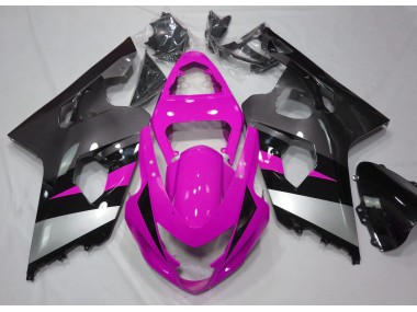 2004-2005 Pink and Silver GSXR 600-750 Motorcycle Fairings