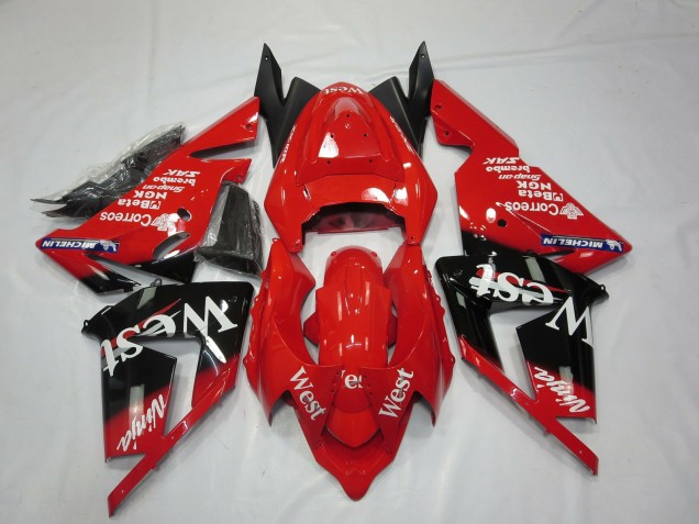 2004-2005 Red West ZX10R Motorcycle Fairings
