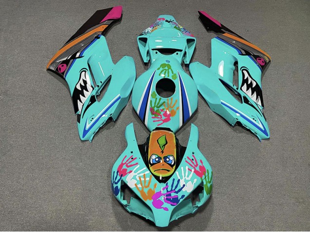 2004-2005 Teal Shark CBR1000RR Motorcycle Fairings