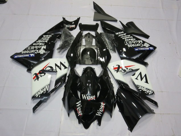 2004-2005 West White Black ZX10R Motorcycle Fairings